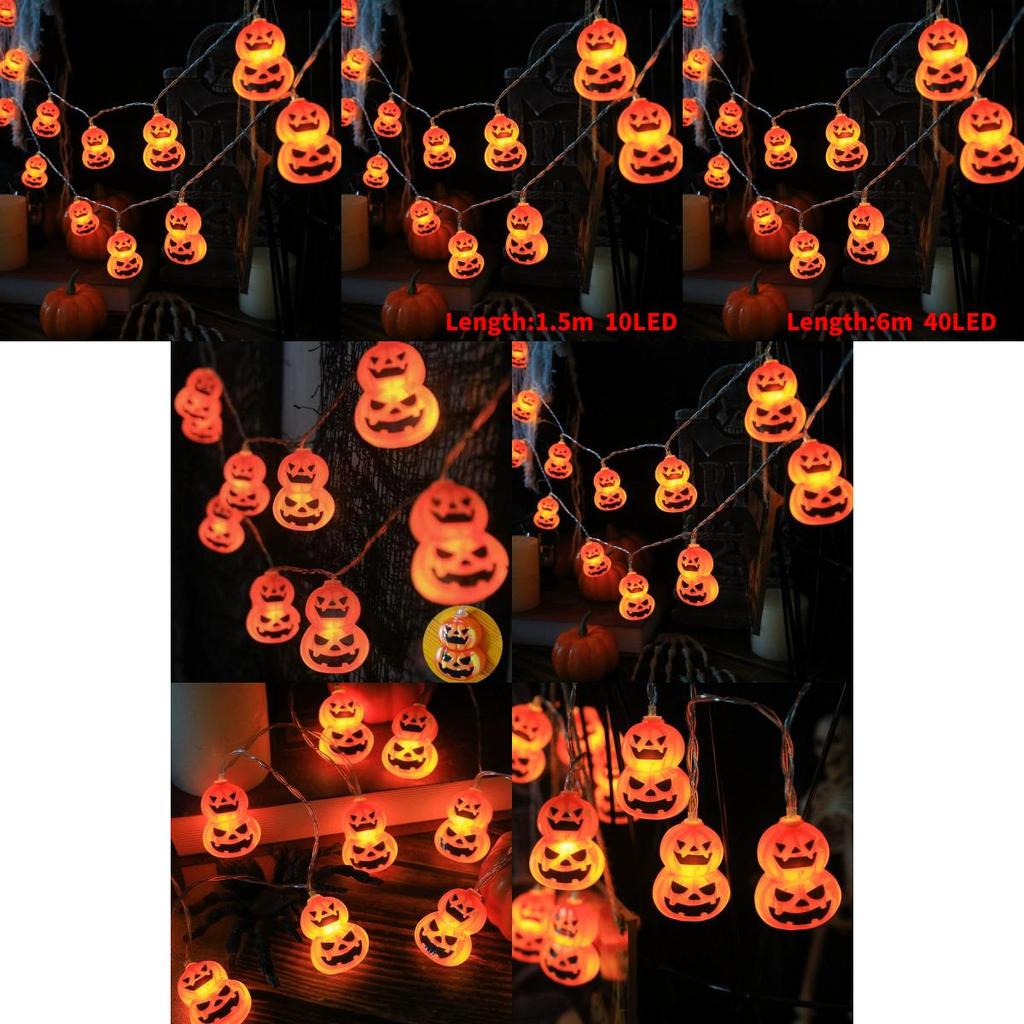 Halloween Pumpkin String Lights Battery Powered For Party Decorations