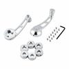 Aluminum Alloy Universal Car Manual Door Window Crank Handle Winder Riser Replacement Winder Crank Riser Kit Silver