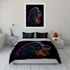 3Pcs Neon Spaniel Bedding Set, Colorful Rainbow Cocker Spaniel Print Duvet Cover + 2 Pillowcases, Dog Lover Decor
