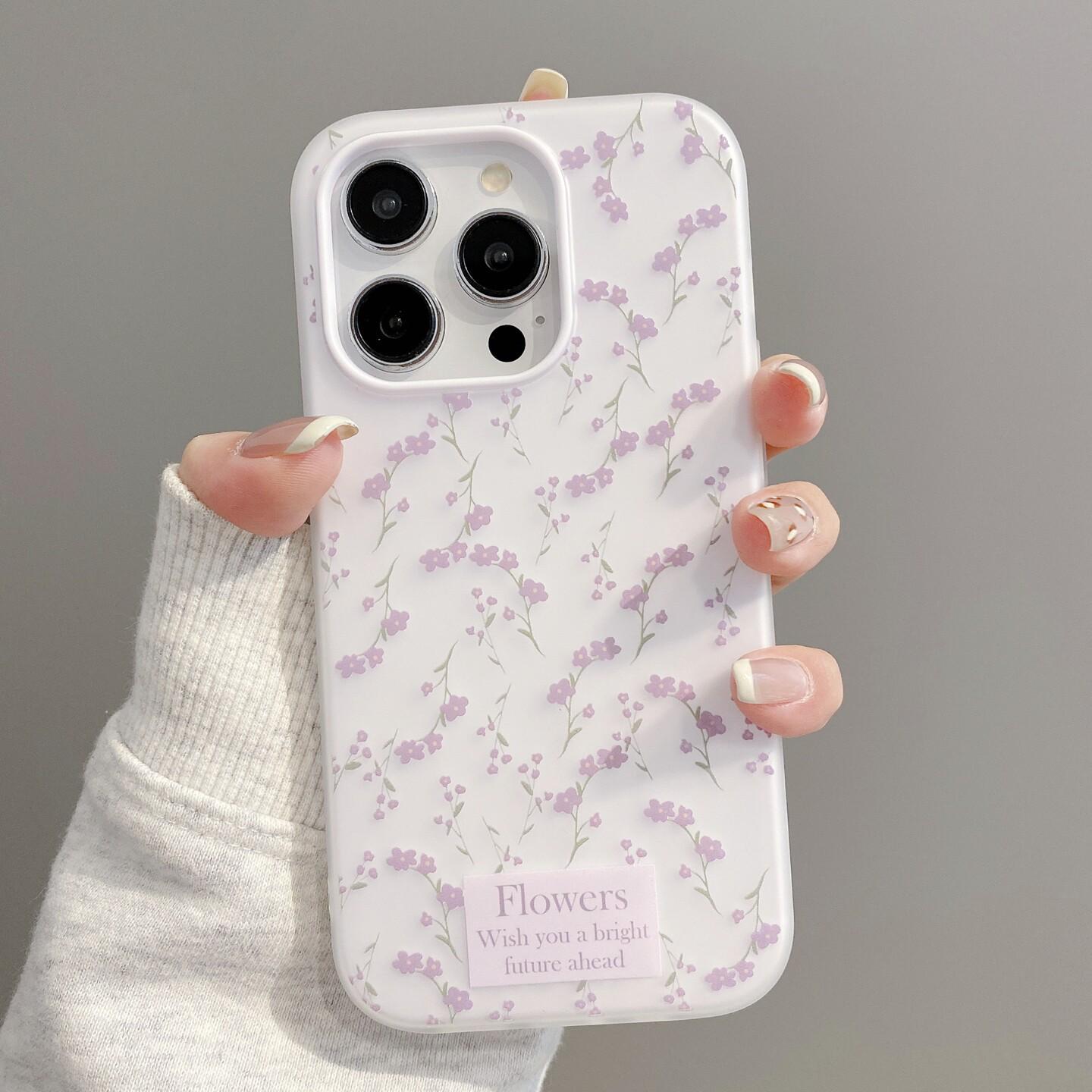 

Purple Floral Full-Cover Case for iPhone 14/15/16 - Fits iPhone 17 Pro Max iPhone 17 Pro Max