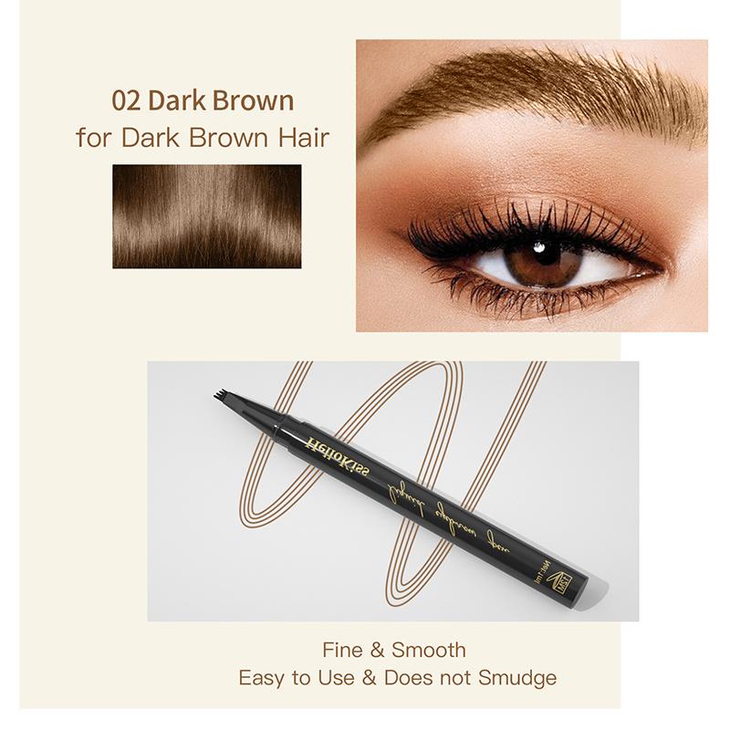 Čtyřbodová tekutá tužka na obočí voděodolná, zadržující make-up a neštípaná tužka na obočí