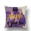 Purple Cartoon Modern Simple Linen Pillow Cover  Office Home Car Pillow Cover Premium Durable Quality
