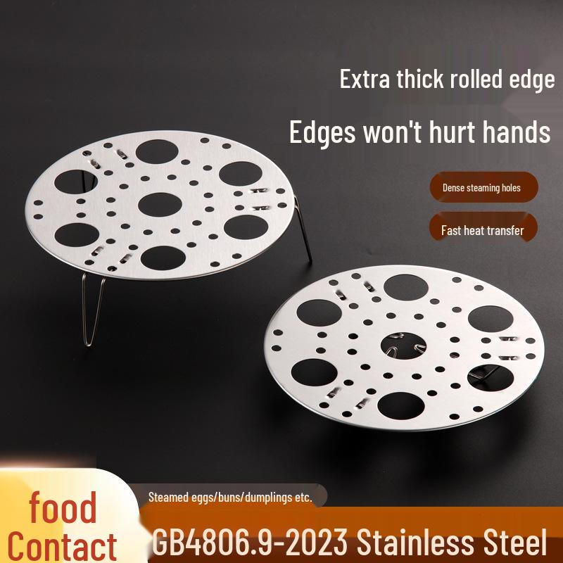 Multifunctional Stainless Steel Foldable Egg Steaming Rack with Water Separation