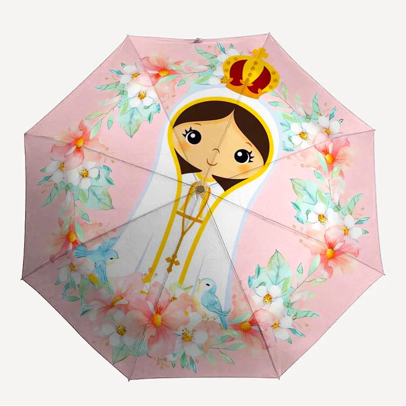 

1pc Virgin Mary, Floral Wreath Themed High-quality Umbrella,Automatic Opening and Closing Umbrella,Multi-functional Umbrella G0811256