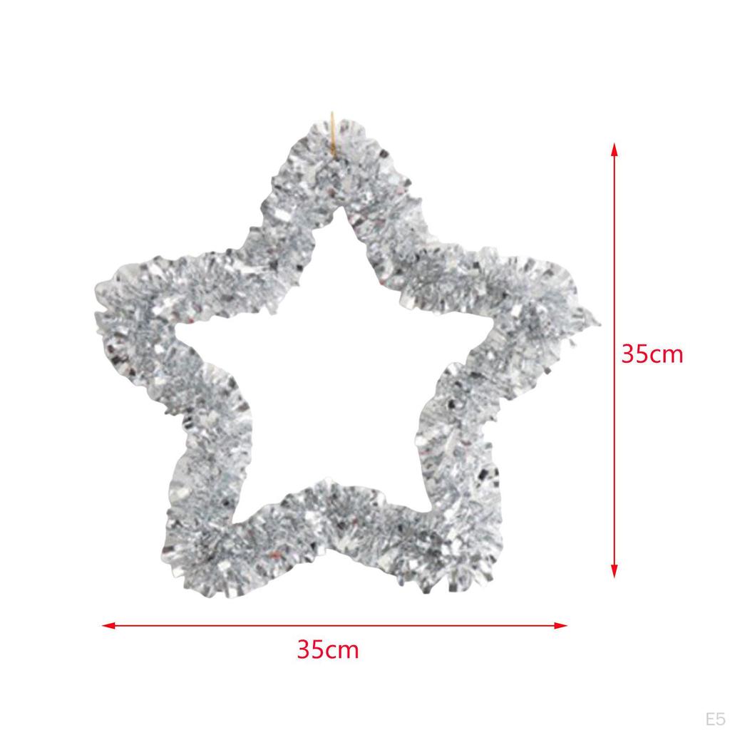 Pentagram Garland Star Wreath Ornaments Hanging Backdrop Tinsel for Front