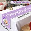 Pink Christmas Table Runner Santa Claus Table Flag Christmas Decorations For Home 2025 Xmas Navidad Gifts New Year Tablecloth