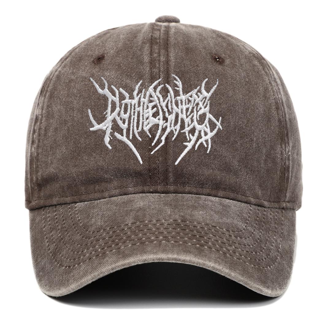 Visors Embroidery Baseball Caps Adjustable Gothic Street Punk Distressed Faded Cap Hip-hop Sunscreen Hats