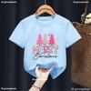 Pink Christmas Tree Graphic Print T-Shirt Girls for Children'S New Year Clothes Christmas Party T Shirt Fashion New Boys Tshirt