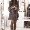 Abiti casual con scollo a V a maniche lunghe primavera estate stampa leopardo moda donna