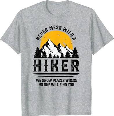 Funny Hiker Gift Hiking Lover Outdoor TShirt Never Miss with A Hiker Unisex Clothing Cotton Breathable Vintage Short Sleeve