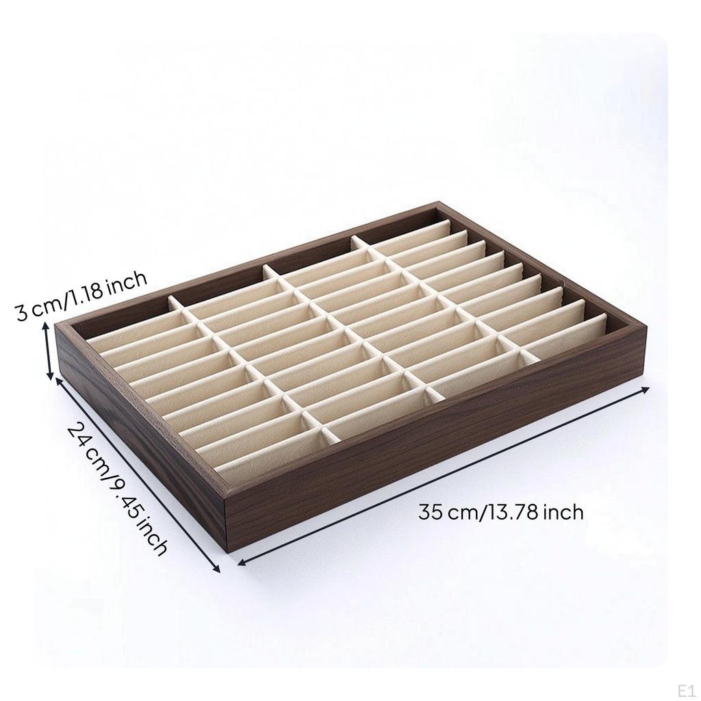 Jewelry Tray with Compartments MultiCompartment Wooden Solid Wood Organizer for