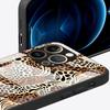 Glass Phone Cover Case for iPhone 17 Pro Max Air 16 XR 13 11 8 15 Plus 12 14 Leopard Print
