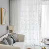 1 PC Haftowana biała tiulowa zasłona Popularna elegancka europejska seria Nuan
