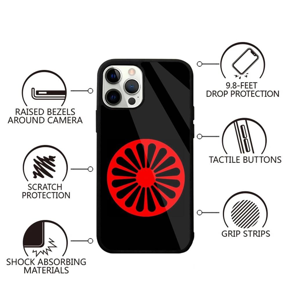 Gypsy Romani Roma Flag Phone Case For iPhone 15,14,13,12,11,Plus,Pro,Max Mini Magsafe Magnetic Wireless Charging