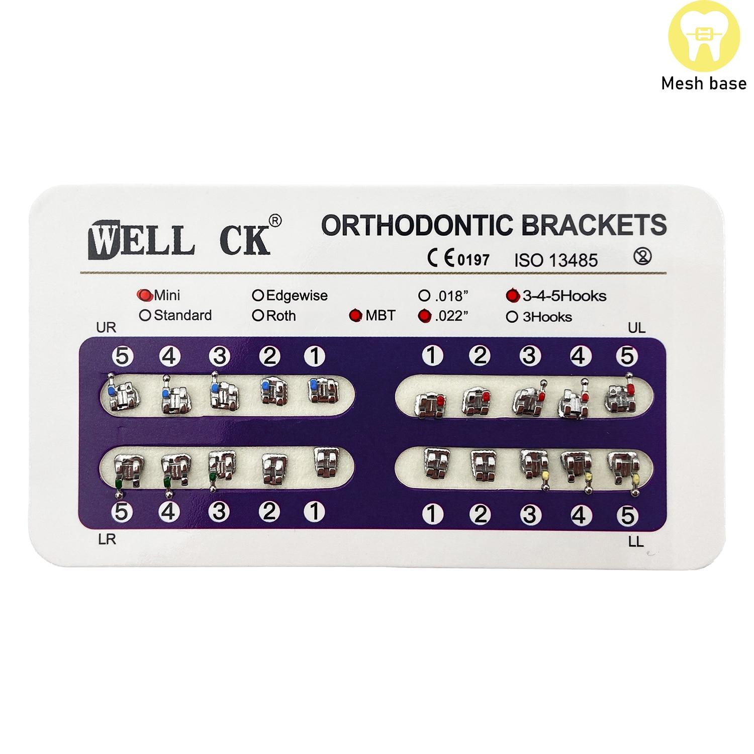 

10 упаковок стоматологических ортодонтических металлических брекетов, кронштейн Mini Roth/MBT/Edgewise Slot 0,022 0,018, крючки 3-4-5, кронштейн для стоматолога MBT 022 Hooks 345