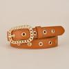 Womens Vintage Quality Gold Buckle Slim Waist Belt Fashionable And Versatile Accessory