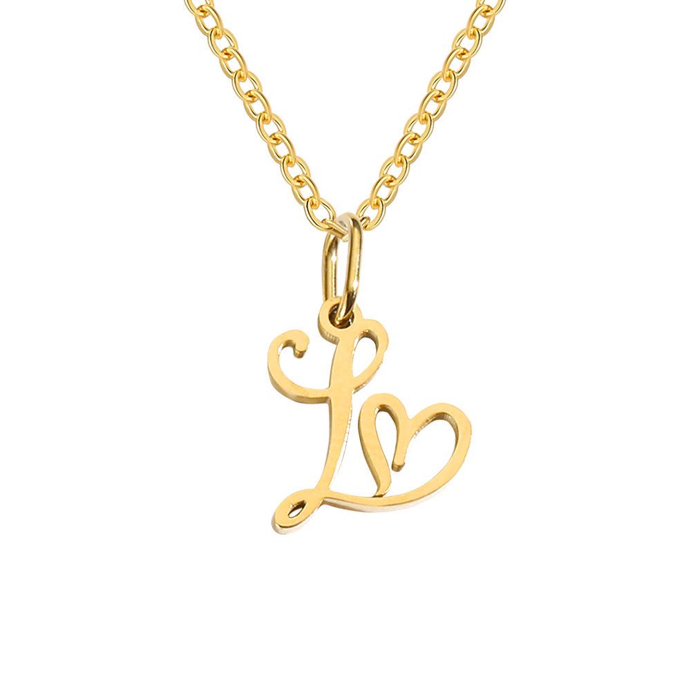 St. Delan Versatile 26-Letter Stainless Steel DIY Necklace Pendant