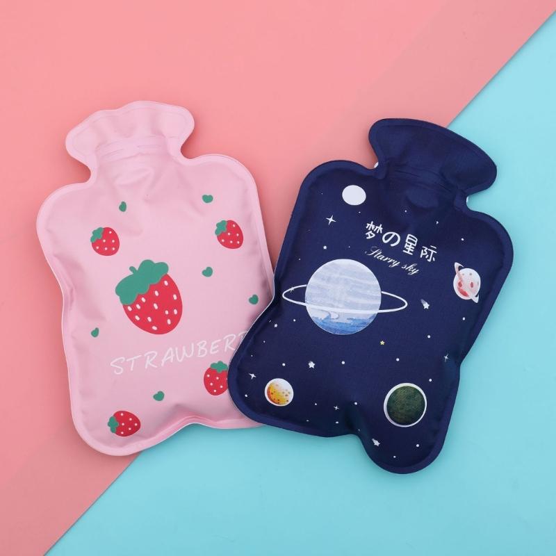 Cartoon-Warmflasche Wasserbefüllung Explosionsgeschützt Mini Tragbar Warmwasserbeutel für Frauen Mädchen Handwärmer Winter