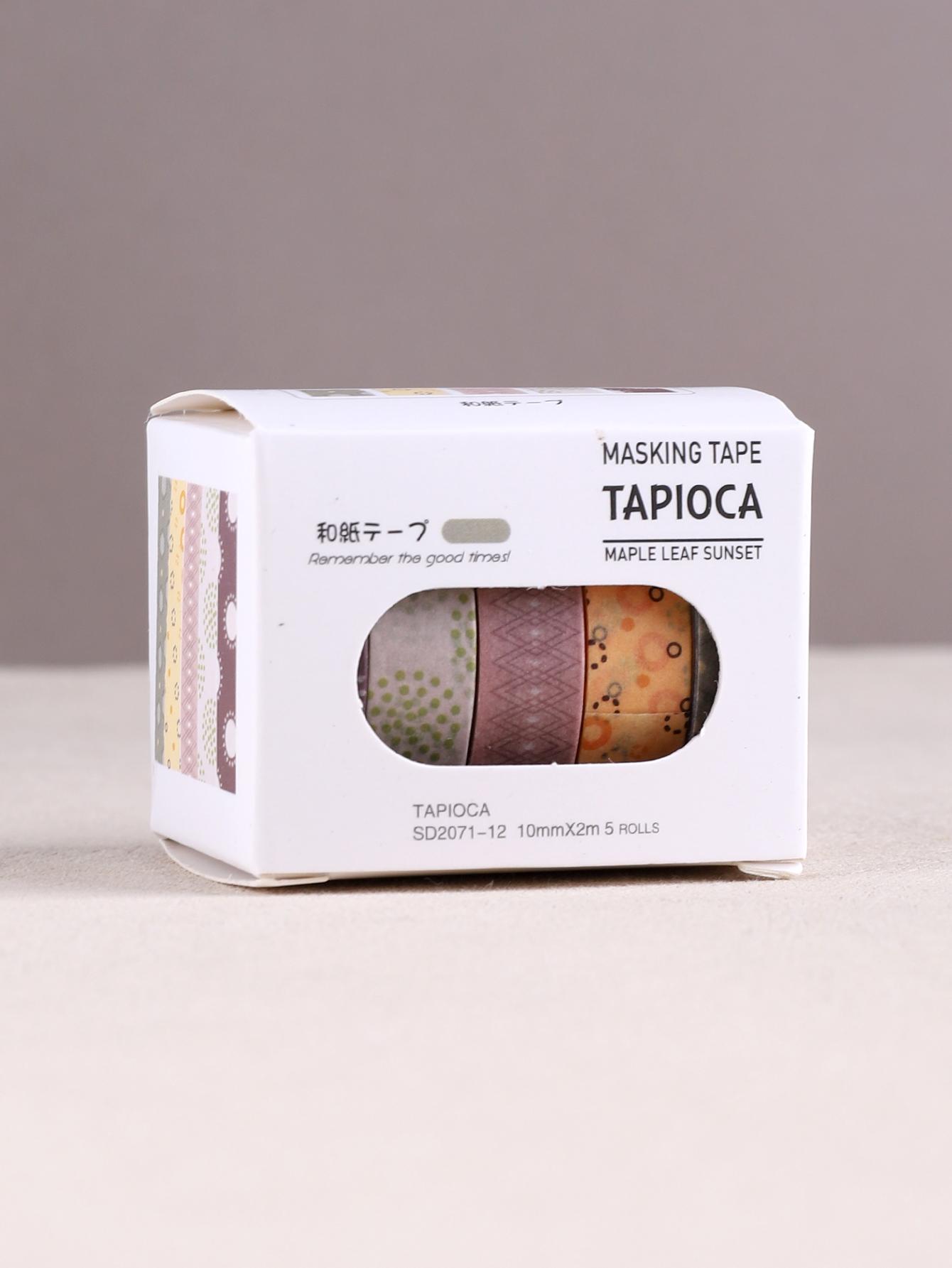 5 рулонов/коробка Цветная васи-лента Принадлежности Ваcи-лента Канцелярские товары Скрапбукинг Милая маскирующая лента, Базовая декоративная клейкая лента