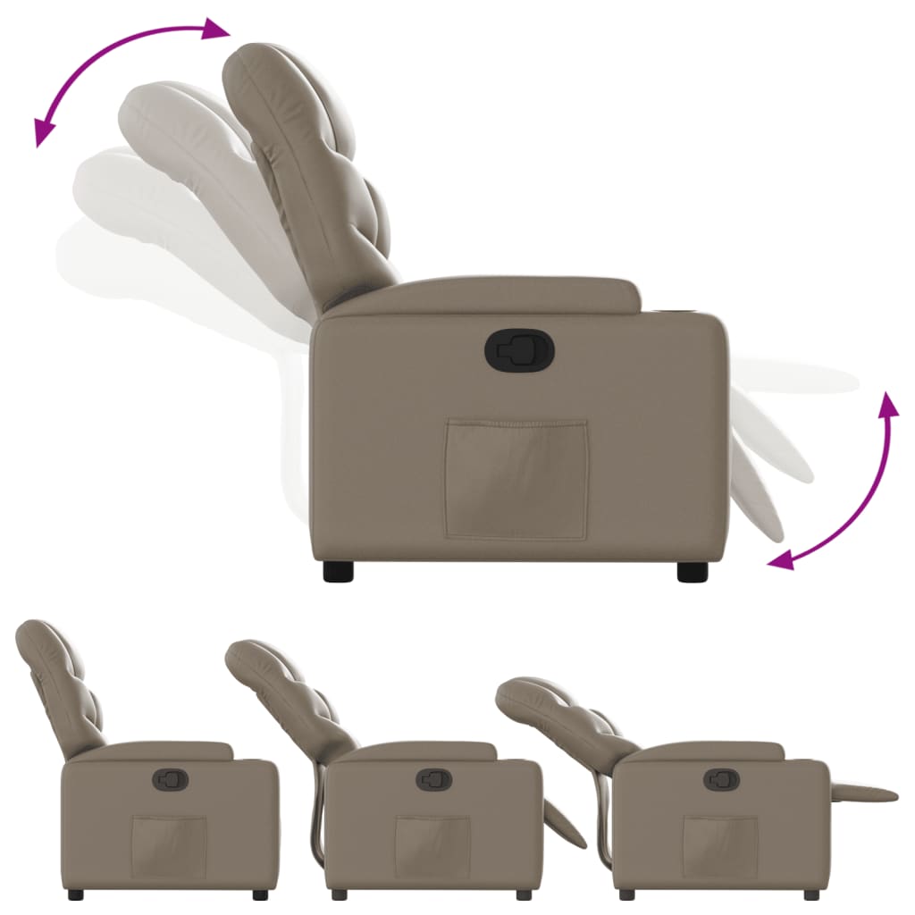 Relaxation Armchair In Cappuccino Brown Artificial Leather
