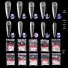 Frosted Pointed Trapezoidal False Nail Tips - Easy Stick-On, No Filing Needed.