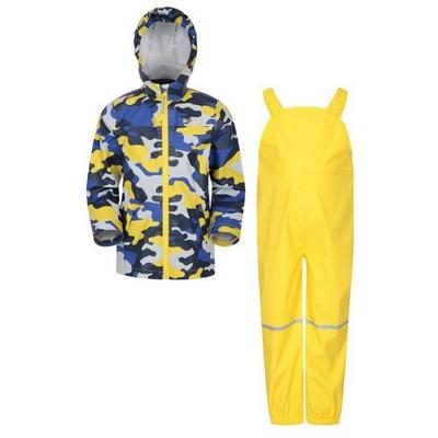 Childrens/Kids Raindrop Camo Waterproof Jacket And Trousers Set