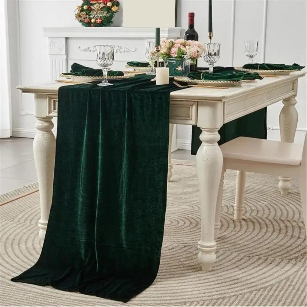 Non-slip Velvet Table Runner European Style Table Linen Luxurious Wedding Table Cloth  Banquet