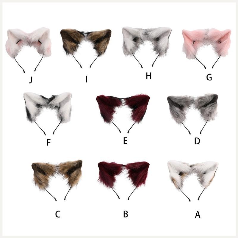 Fell-Tierohren-Stirnband für Katze Fell-Cosplay-Tier Lilota Kopfbedeckung Haare