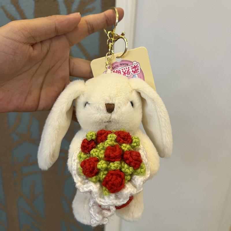 Plush Bunny Keychain Pendant With Long Ears For Kids And Adults Backpack Accessories