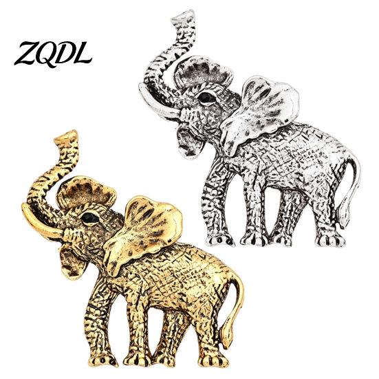 Alloy Brooch Pin Metal Elephant Pin, Golden Silver Plated Lapel Bags Decorative Animal Shapd Badge for Clothing Decoration Shape