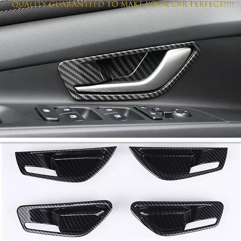 For Hyundai Elantra 2021-2025 Carbon Fiber Inner Door Handle Bowl Cover Trim 4PC