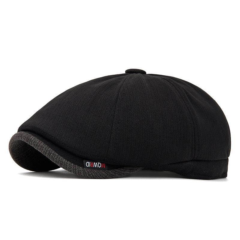 Autumn/Winter Wool Newsboy Cap: Unisex Warm Beret, British Retro Flat Cap, Men's Octagonal Duckbill Cap
