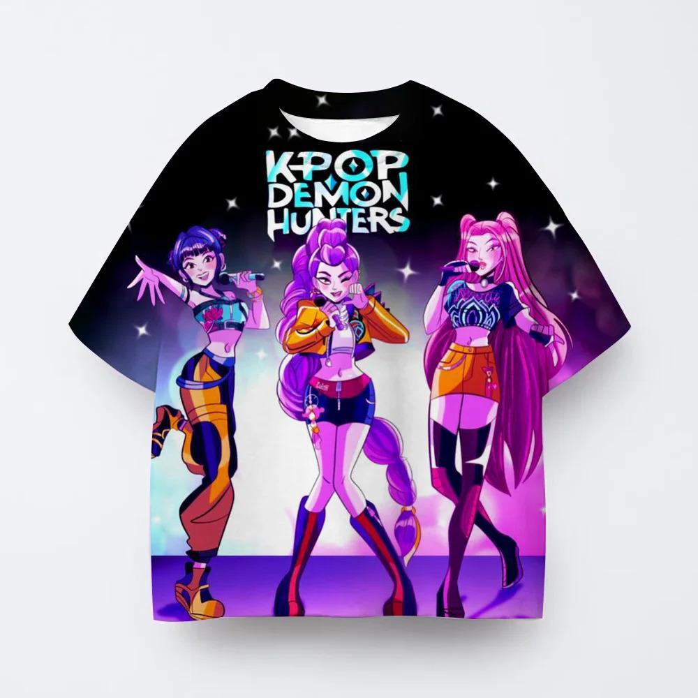 Lässiges lockeres Oberteil Rundhalsausschnitt Print Kurzarm Mode T-Shirts Mädchen