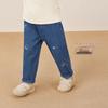 JELLYBABY Girls' Antibacterial Far Infrared Plush Lined Denim Pants