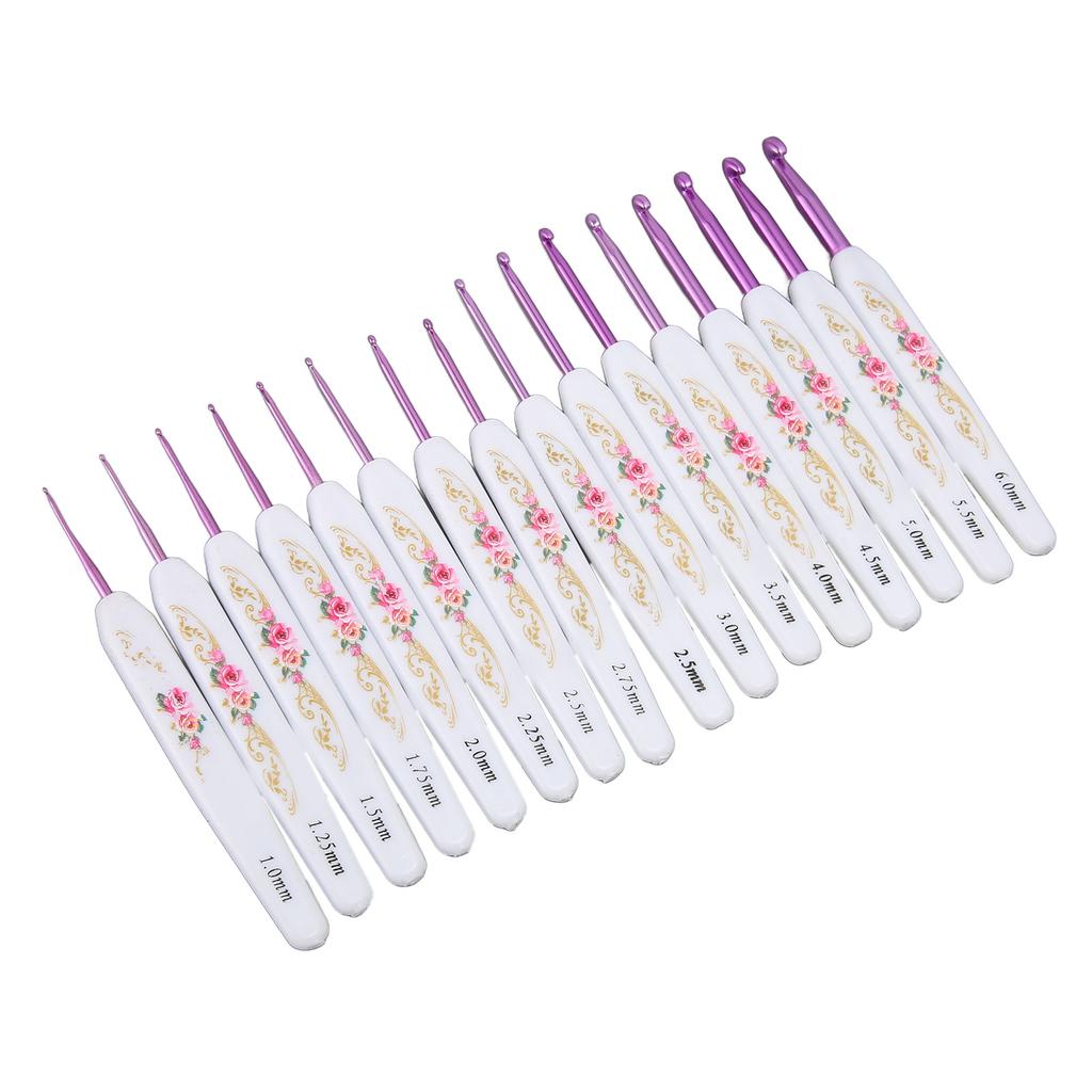 16 Stück Häkelnadeln Set Ergonomisches Häkelnadeln Set Mehrzweck Häkelnadeln mit Etui für DIY Handstricken