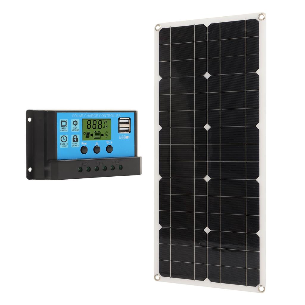 Panel słoneczny 30W Wodoodporny IP65 Adaptacyjny 12V 24V Wysoka Moc Ochrona przed przeładowaniem dla Kampera Samochodu Łodzi Przyczepy