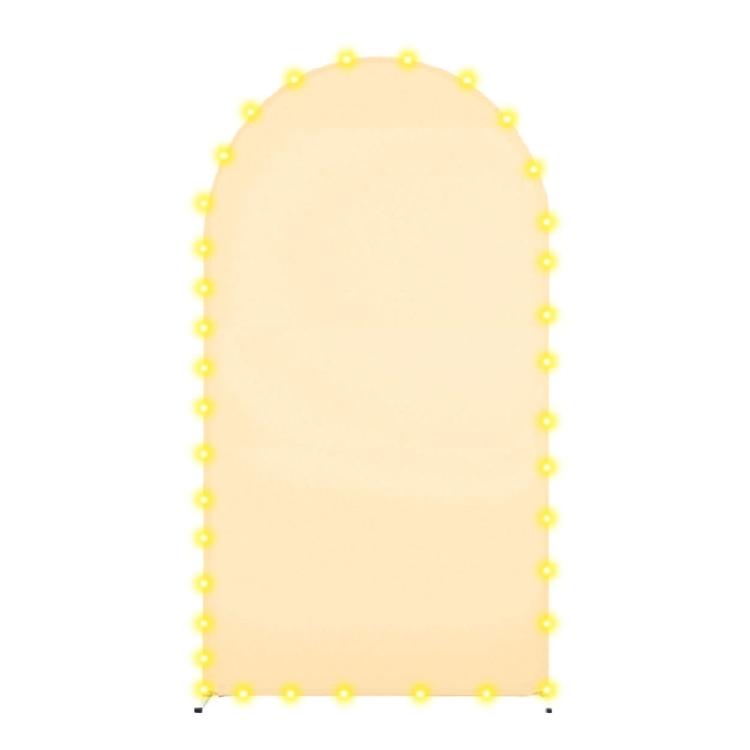 

Photographic Arch Backdrop Cloth with Decorative Lights Soft Texture Photography Background for Professional Shoot 4ft бежевий