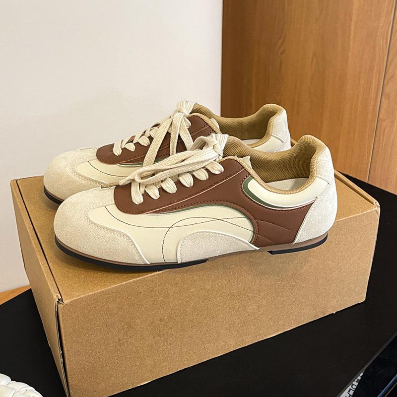 Retro contrasting color flat-bottomed German training shoes women's 2025 new autumn and winter casual Jersey style sports casual Forrest Gump board