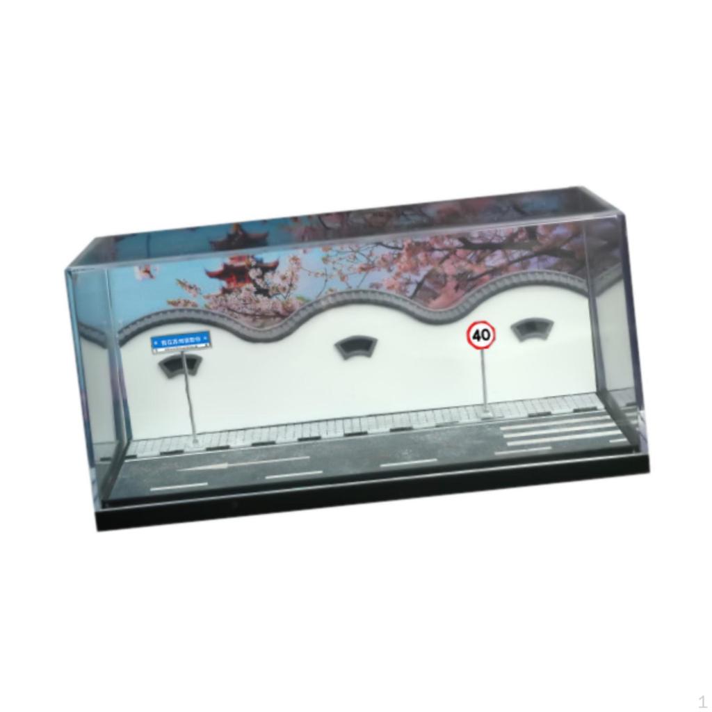 1/64 Model Car Scene Diorama with Storage Box Gift Crafts Toy DIY Park Backdrop