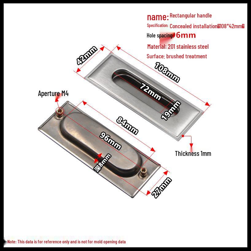 Stainless Steel Recessed Sliding Door Handle
