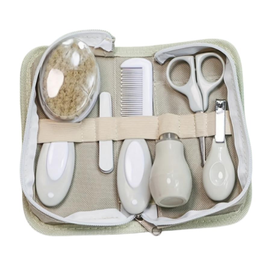 

Набор по уходу за ребенком шестипредметный Детский назальный ингалятор, кусачки для ногтей, щетка, пилочка, расческа, набор аксессуаров для ежедневной чистки и ухода хаки