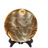 Embossed 3D Round Plate Ornament: Chinese Style for Study, Tea Room, or Office Display