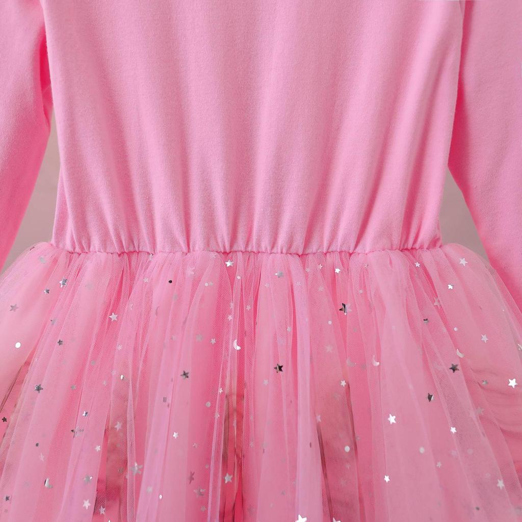 Frozen Elsa Princess Autumn Dress: 2021 Girls' Long Sleeve Mesh Skirt