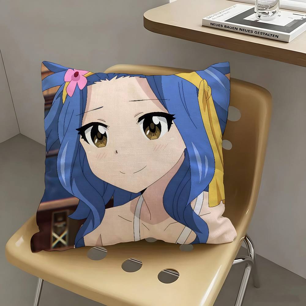 1pc Levy McGarden Fairy Tail Pillow Case Fashion Square Pillowcase Bedroom Sofa Room Ins Decoration Leisure