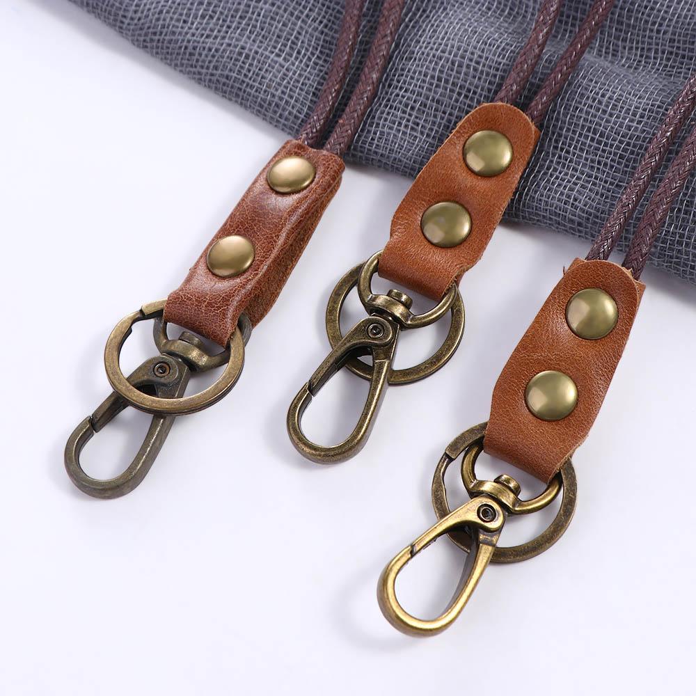 Držák Držák na ID Kartu Hovězí Kůže Telefonní Šňůrka na Krk Kožené Šňůrka Držák na Pracovní Kartu Šňůrka na Zápěstí Krk