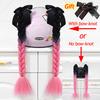 2pcs Quality Braids For Motorcycle Helmet Ponytail Sucker Braids Wig For Woman Helmet Decor Ears Twist Accessories 164 Colors