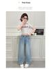 Girls' 2025 Fashionable Wide-Leg Jeans - Spring/Autumn Casual Stylish Straight-Leg Pants