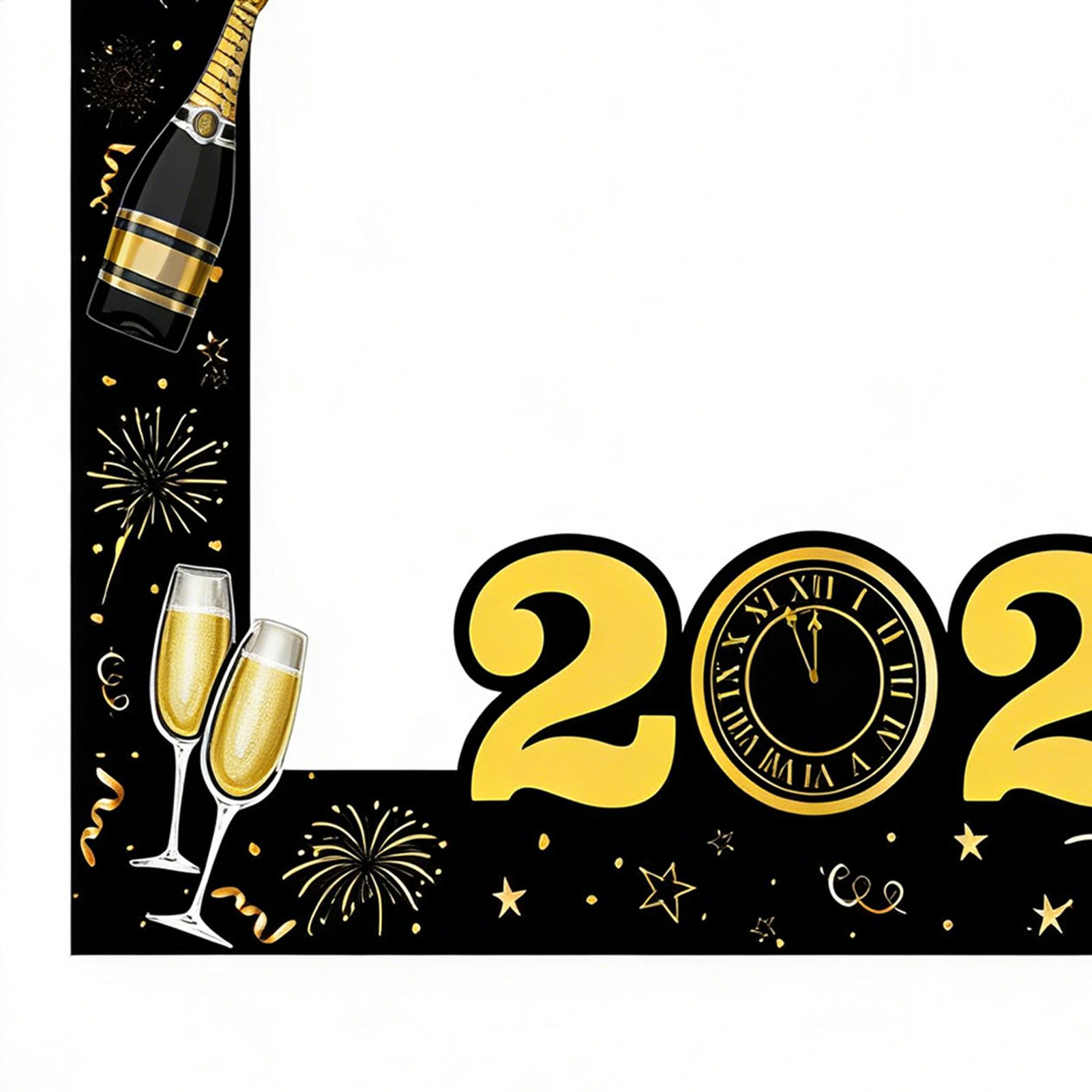 

New Years Eve Photo Props Funny Frame Party Supplies Black And Gold Handheld 2026 New Years Eve Photo Props For Women Family China Mainland