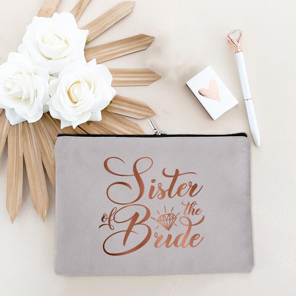 Team Bride Makeup Bag Bachelorette Party Cosmetic Bags Purse Bridesmaid Toiletries Organizer Pouch Wedding Bride Shower Gifts