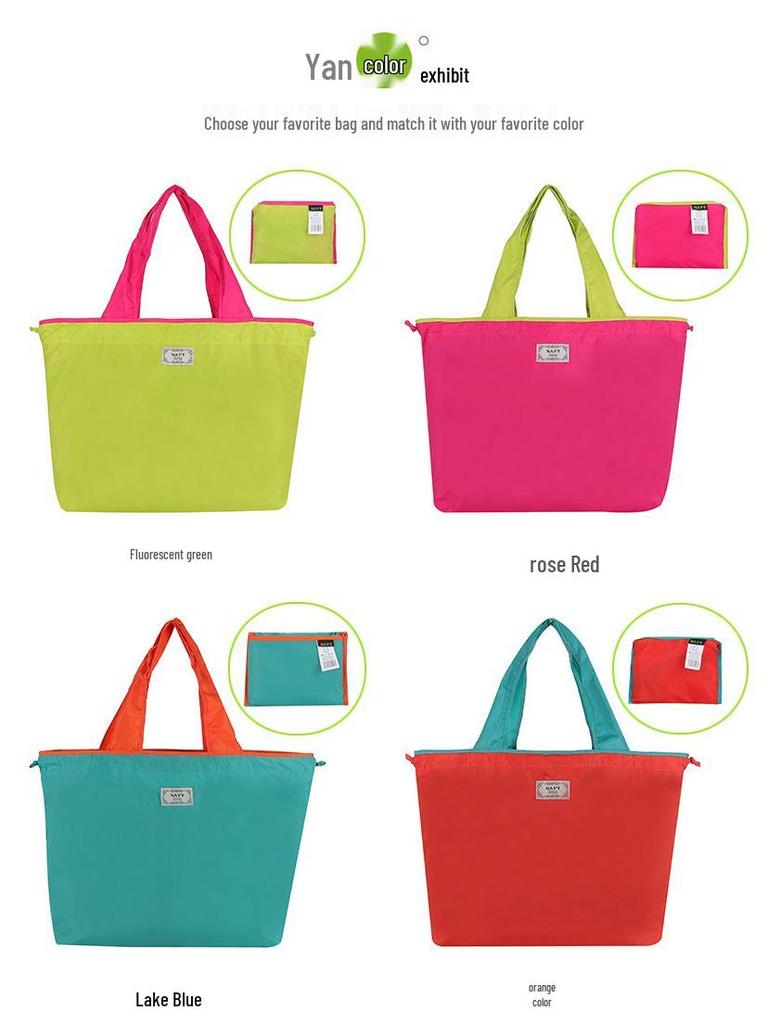 Eco-Friendly Waterproof Foldable Shoulder Shopping Bag - Large Capacity